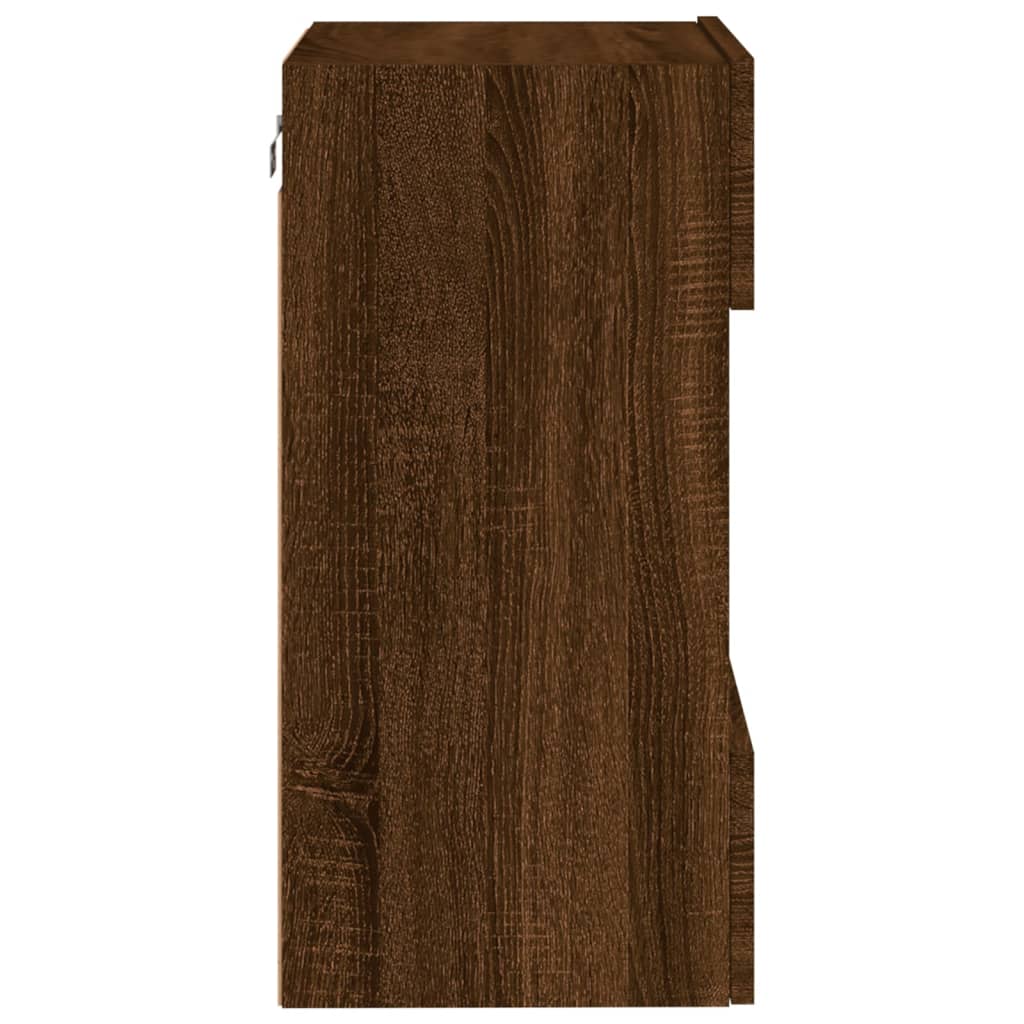 Tv-Wandmeubel Met Led-Verlichting 40X30X60,5 Cm Bruineikenkleur 1 40 x 30 x 60.5 cm bruin eikenkleur