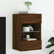 Tv-wandmeubel 40x30x60,5 cm bruineiken met led-verlichting