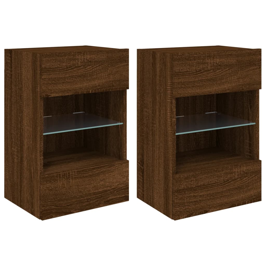 Tv-Wandmeubels Met Led 40X30X60,5 Cm Bruineikenkleurig 2 40 x 30 x 60.5 cm bruin eikenkleur