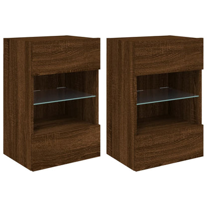 Tv-Wandmeubels Met Led 40X30X60,5 Cm Bruineikenkleurig 2 40 x 30 x 60.5 cm bruin eikenkleur