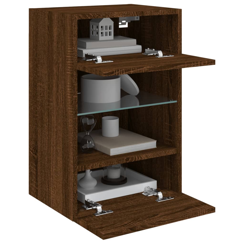 Tv-Wandmeubels Met Led 40X30X60,5 Cm Bruineikenkleurig 2 40 x 30 x 60.5 cm bruin eikenkleur