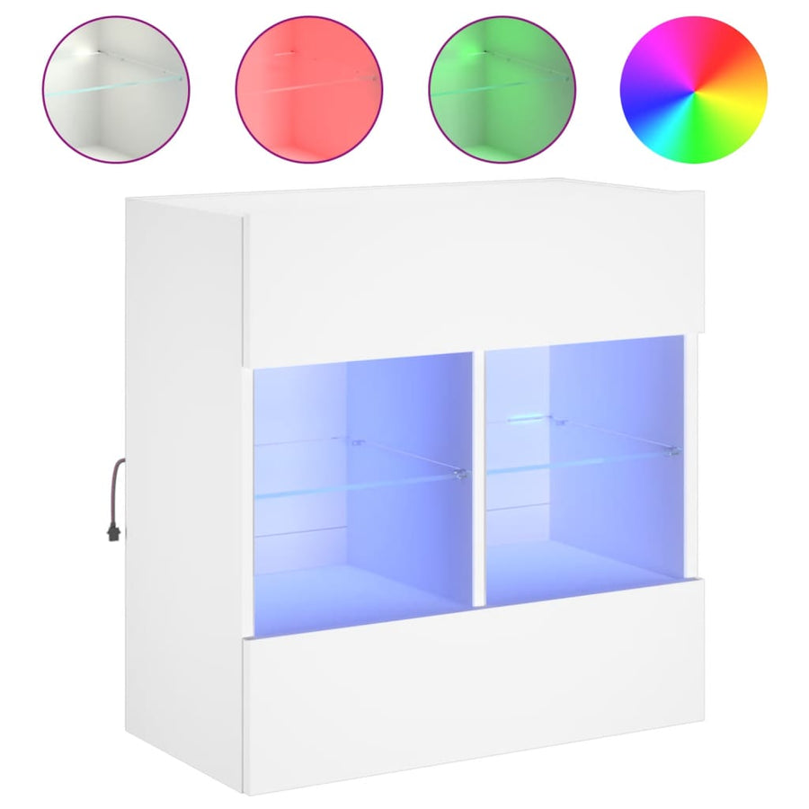 Tv-Meubel Met Led-Verlichting 58,5X30X60,5 Cm 1 58.5 x 30 x 60.5 cm Wit