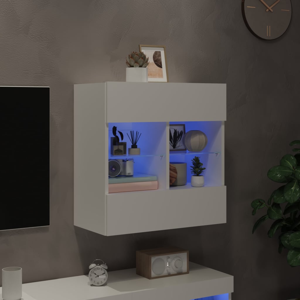 Tv-Meubel Met Led-Verlichting 58,5X30X60,5 Cm 1 58.5 x 30 x 60.5 cm Wit