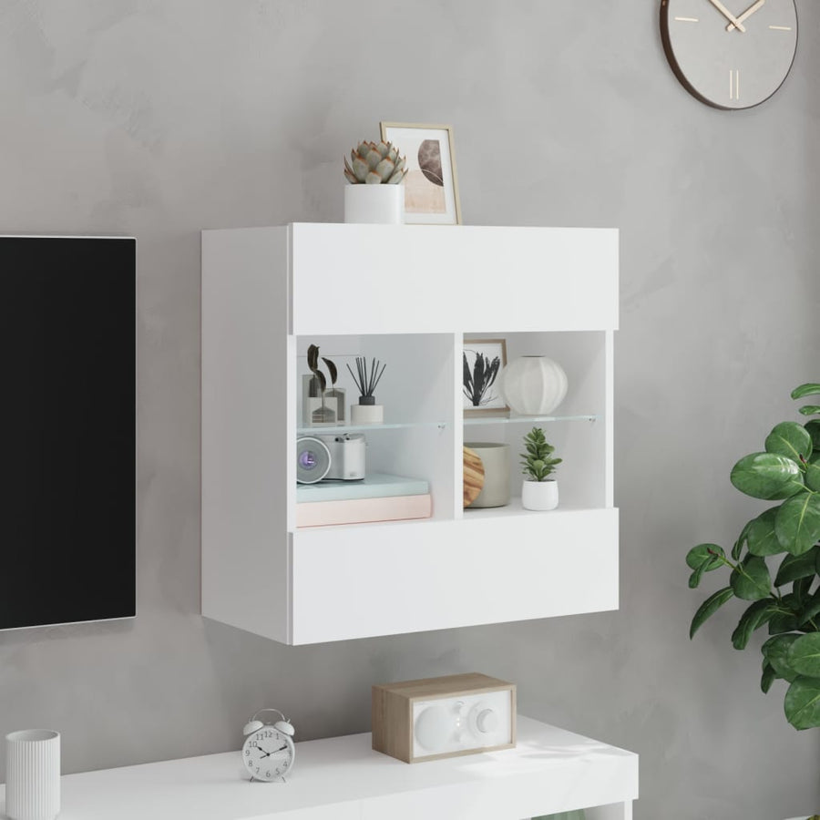Tv-Meubel Met Led-Verlichting 58,5X30X60,5 Cm 1 58.5 x 30 x 60.5 cm Wit