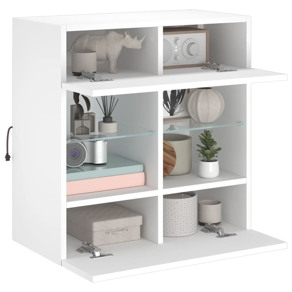 Tv-Meubel Met Led-Verlichting 58,5X30X60,5 Cm 1 58.5 x 30 x 60.5 cm Wit