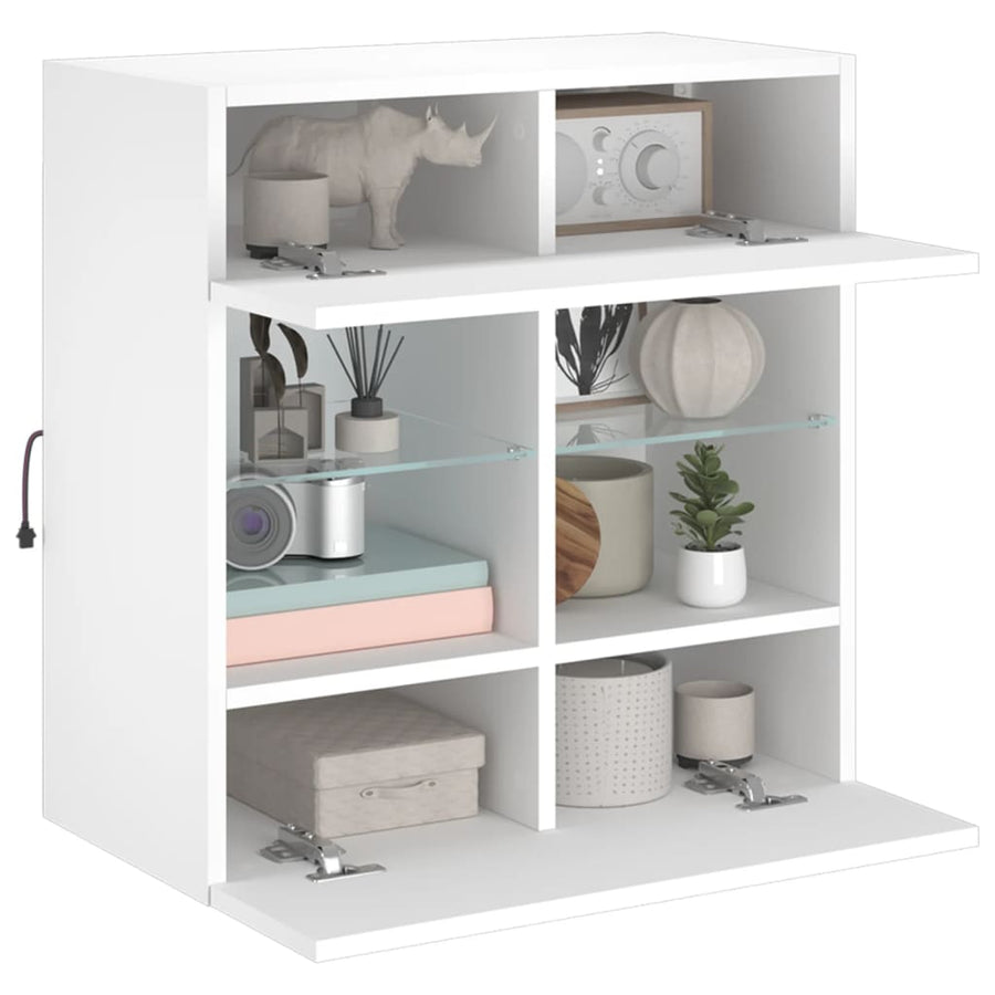Tv-Meubel Met Led-Verlichting 58,5X30X60,5 Cm 1 58.5 x 30 x 60.5 cm Wit