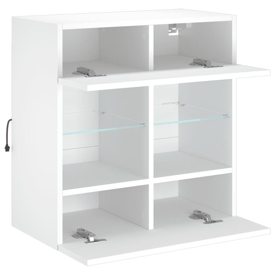 Tv-Meubel Met Led-Verlichting 58,5X30X60,5 Cm 1 58.5 x 30 x 60.5 cm Wit