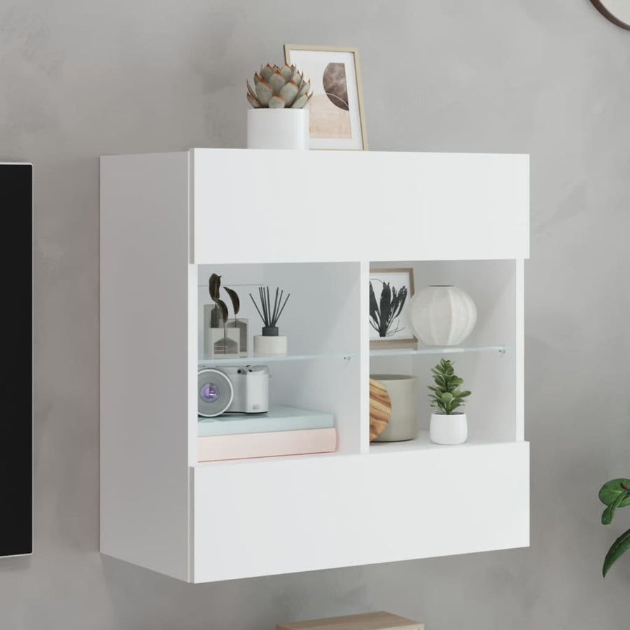Tv-Meubel Met Led-Verlichting 58,5X30X60,5 Cm 1 58.5 x 30 x 60.5 cm Wit