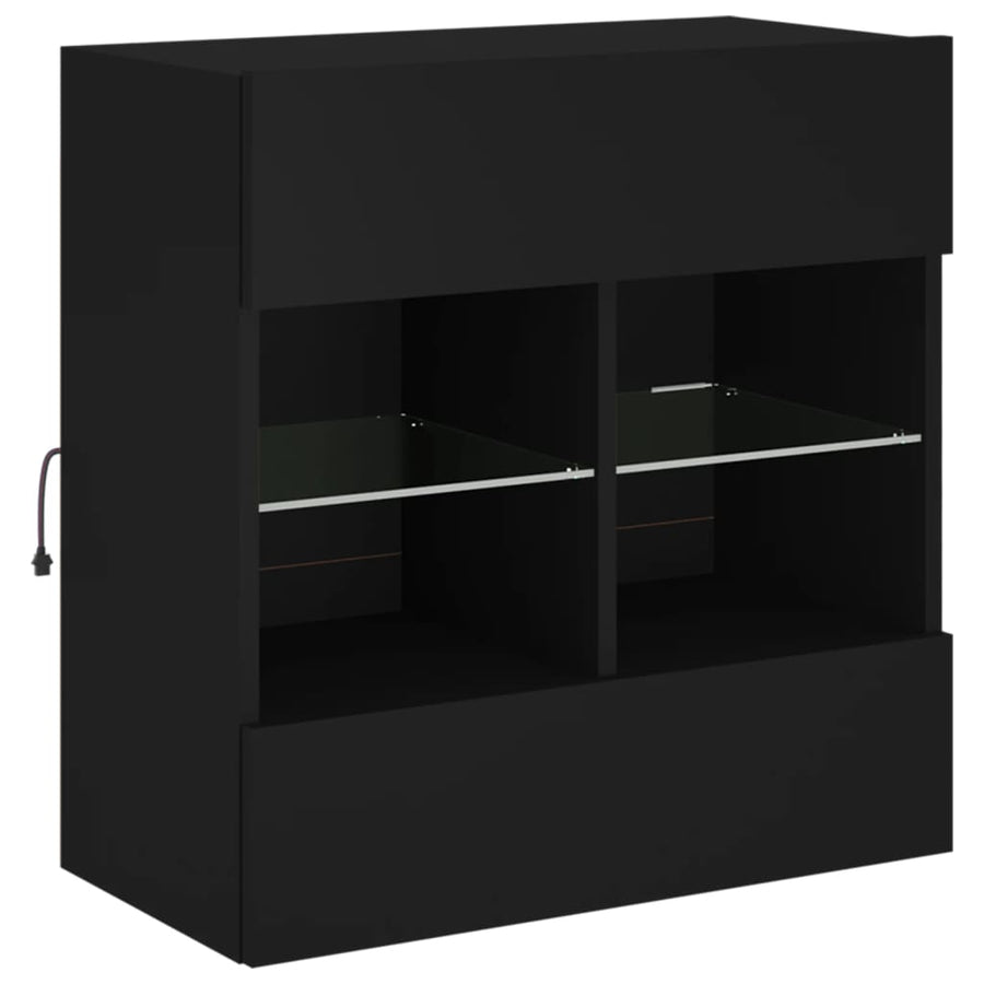 Tv-Wandmeubel Met Led-Verlichting 58,5X30X60,5 Cm 1 58.5 x 30 x 60.5 cm Zwart