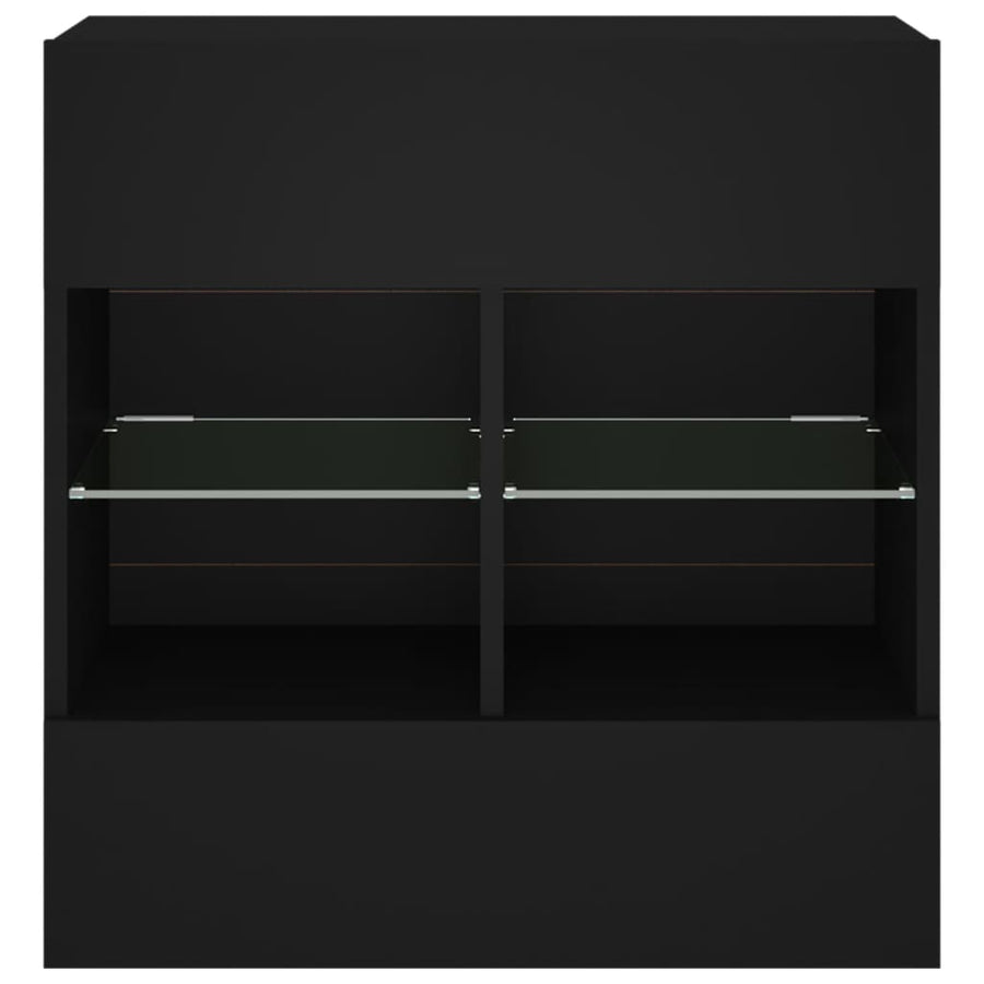 Tv-Wandmeubel Met Led-Verlichting 58,5X30X60,5 Cm 1 58.5 x 30 x 60.5 cm Zwart
