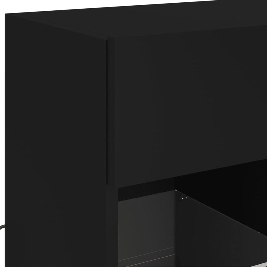 Tv-Wandmeubel Met Led-Verlichting 58,5X30X60,5 Cm 1 58.5 x 30 x 60.5 cm Zwart