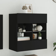 Tv-wandmeubel 58,5x30x60,5 cm zwart
