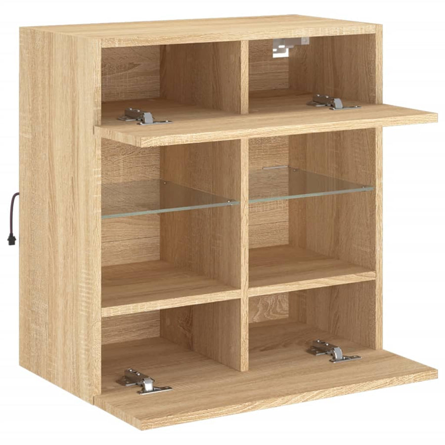 Tv-Wandmeubel Met Led-Verlichting 58,5X30X60,5 Cm 1 58.5 x 30 x 60.5 cm Sonoma eiken