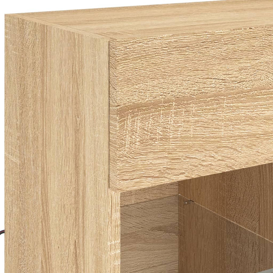Tv-Wandmeubel Met Led-Verlichting 58,5X30X60,5 Cm 1 58.5 x 30 x 60.5 cm Sonoma eiken