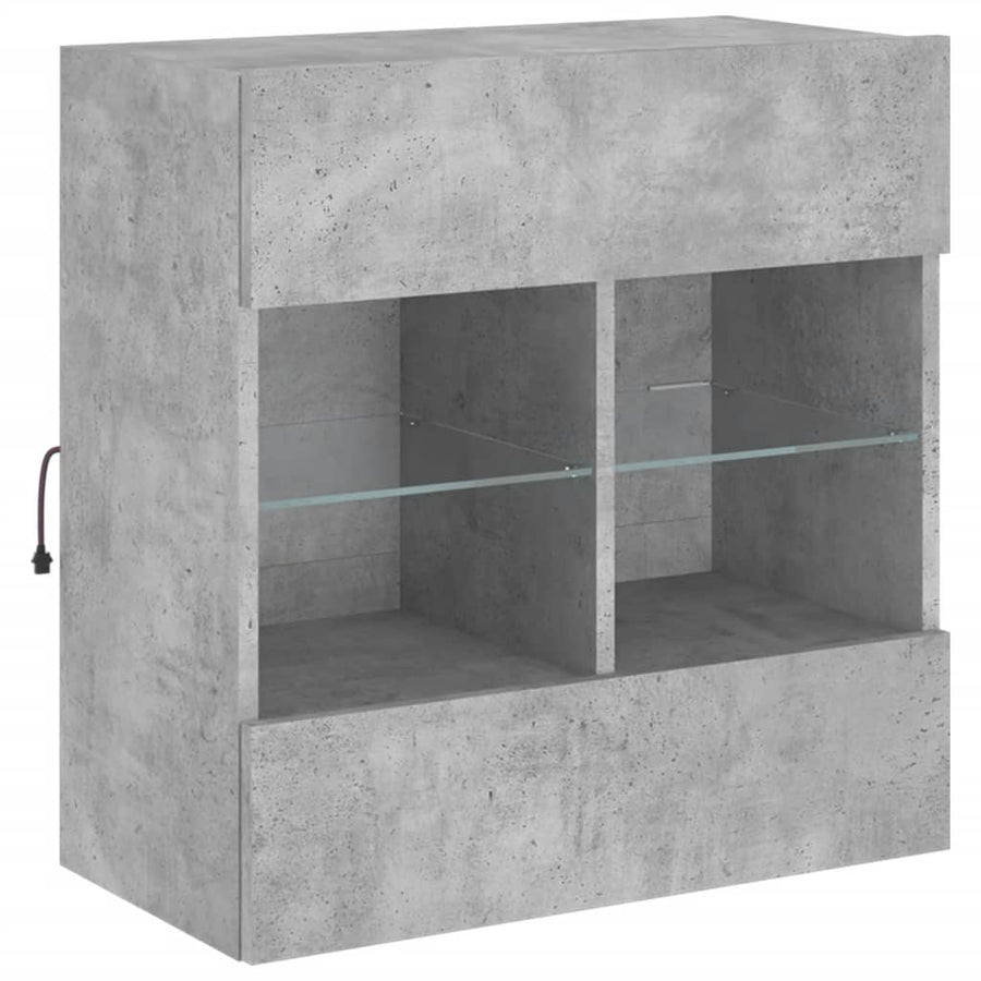Tv-Wandmeubel Met Led-Verlichting 58,5X30X60,5 Cm 1 58.5 x 30 x 60.5 cm Betongrijs