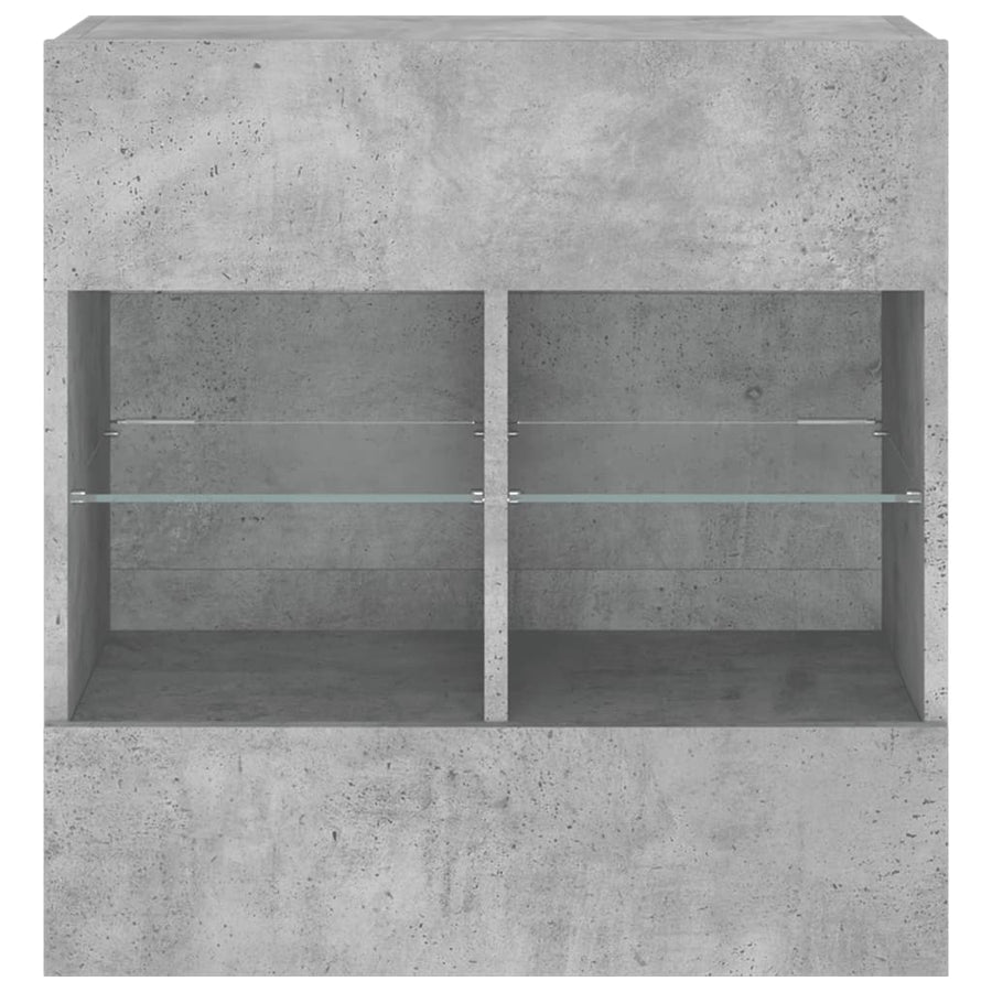 Tv-Wandmeubel Met Led-Verlichting 58,5X30X60,5 Cm 1 58.5 x 30 x 60.5 cm Betongrijs