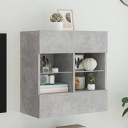 Tv-wandmeubel 58,5x30x60,5 cm betongrijs LED