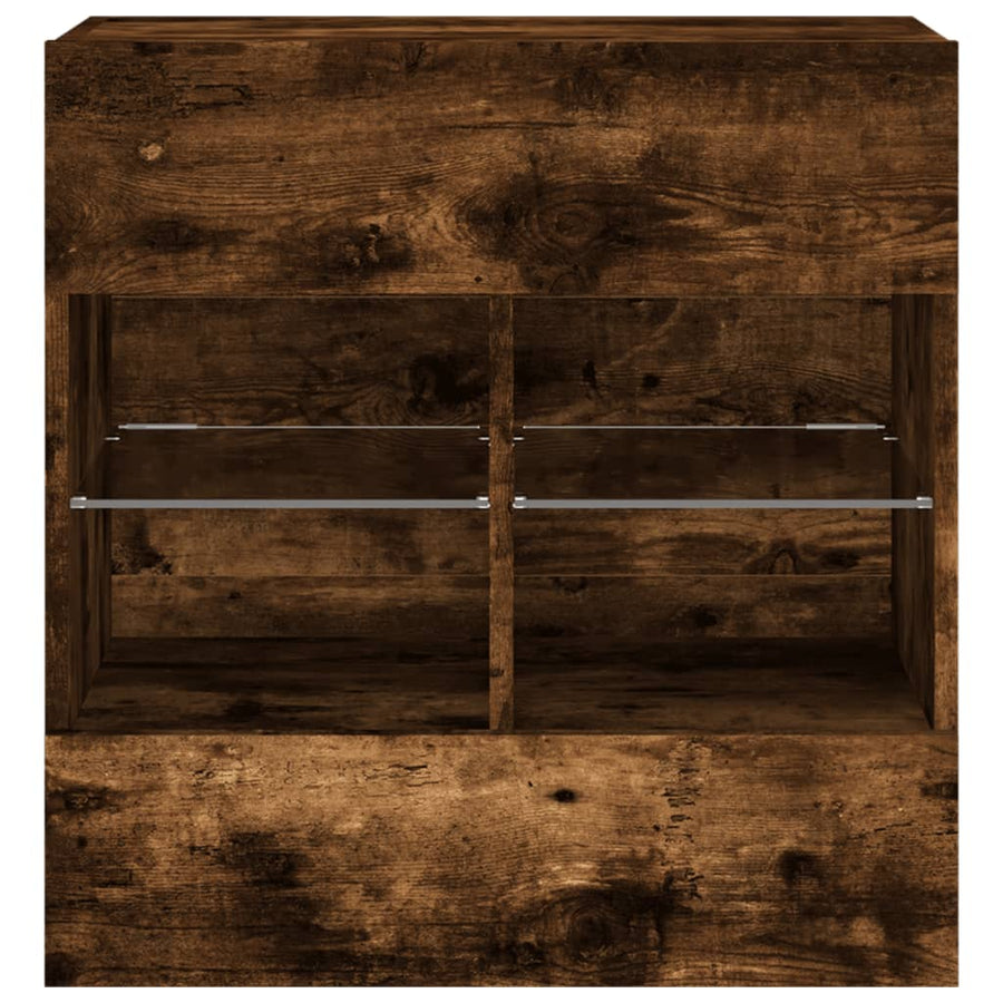 Tv-Wandmeubel Met Led-Verlichting 58,5X30X60,5 Cm 1 58.5 x 30 x 60.5 cm Gerookt eiken