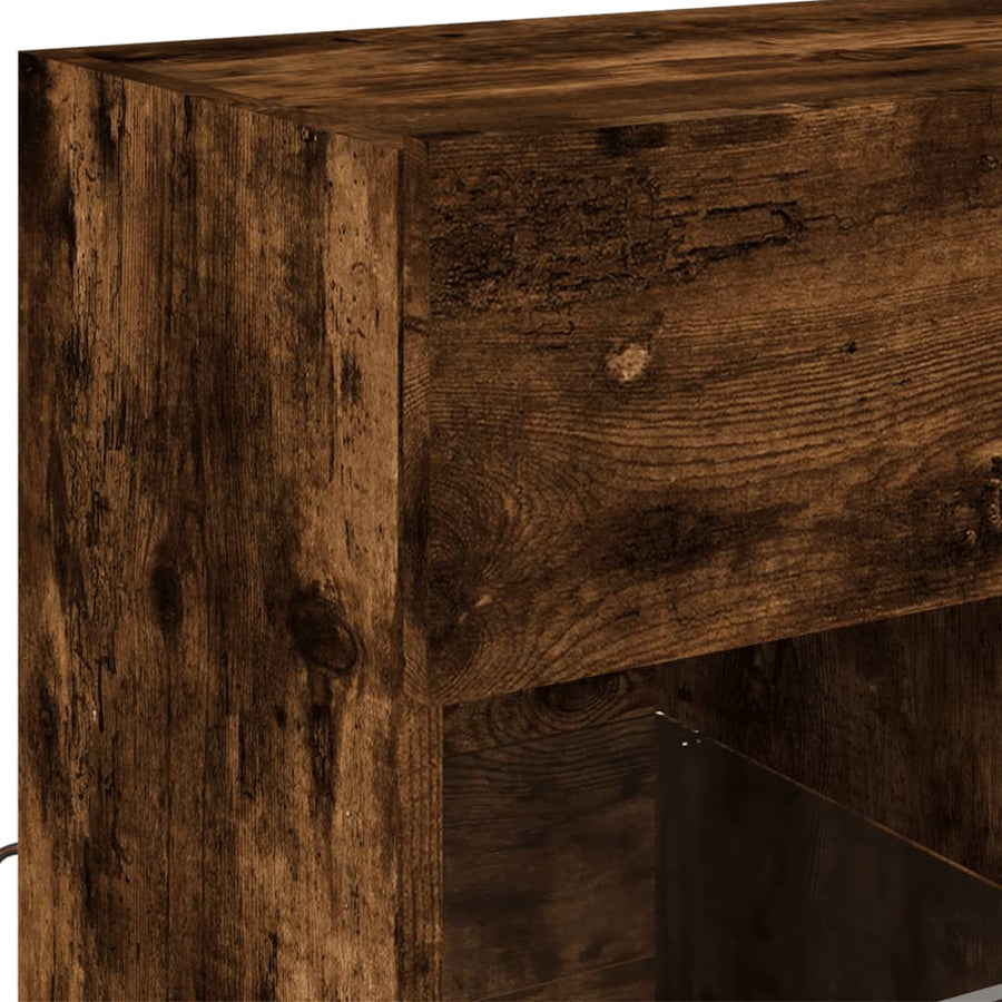 Tv-Wandmeubel Met Led-Verlichting 58,5X30X60,5 Cm 1 58.5 x 30 x 60.5 cm Gerookt eiken