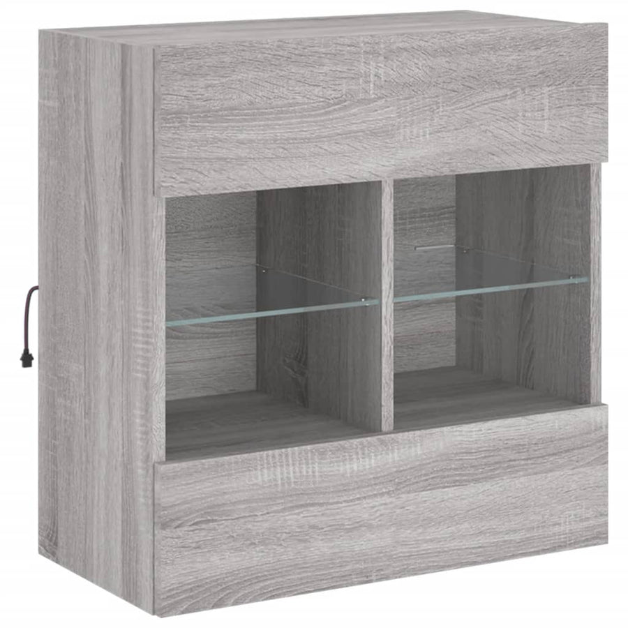 Tv-Wandmeubel Met Led-Verlichting 58,5X30X60,5 Cm 1 58.5 x 30 x 60.5 cm Grijs sonoma