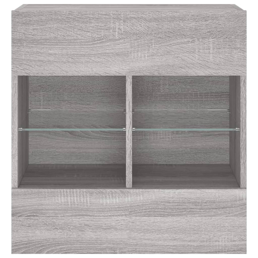 Tv-Wandmeubel Met Led-Verlichting 58,5X30X60,5 Cm 1 58.5 x 30 x 60.5 cm Grijs sonoma
