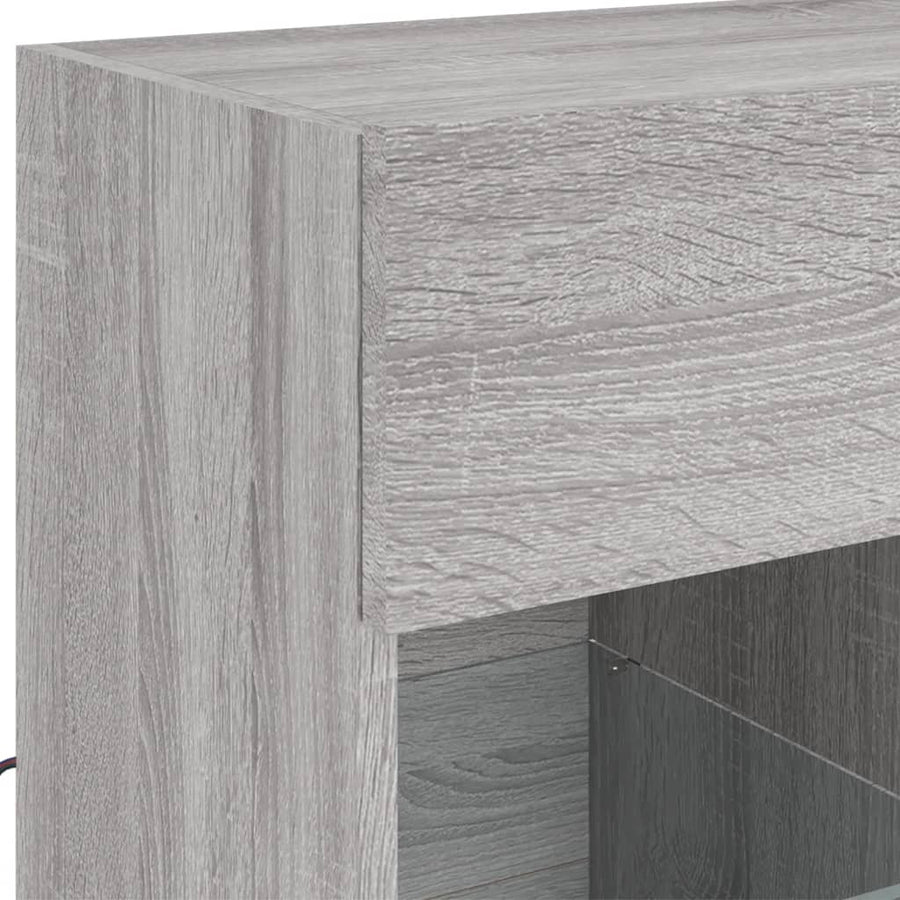 Tv-Wandmeubel Met Led-Verlichting 58,5X30X60,5 Cm 1 58.5 x 30 x 60.5 cm Grijs sonoma