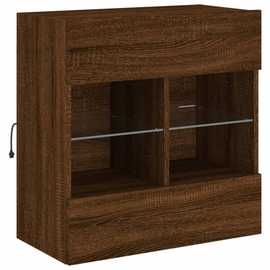Tv-Wandmeubel Met Led 58,5X30X60,5 Cm Bruineikenkleurig 1 58.5 x 30 x 60.5 cm bruin eikenkleur