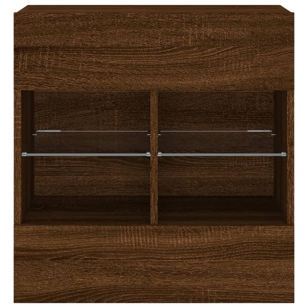 Tv-Wandmeubel Met Led 58,5X30X60,5 Cm Bruineikenkleurig 1 58.5 x 30 x 60.5 cm bruin eikenkleur