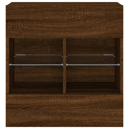 Tv-Wandmeubel Met Led 58,5X30X60,5 Cm Bruineikenkleurig 1 58.5 x 30 x 60.5 cm bruin eikenkleur