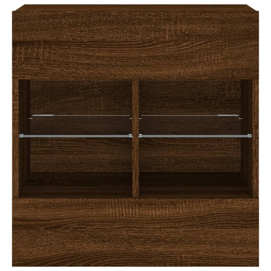 Tv-Wandmeubel Met Led 58,5X30X60,5 Cm Bruineikenkleurig 1 58.5 x 30 x 60.5 cm bruin eikenkleur
