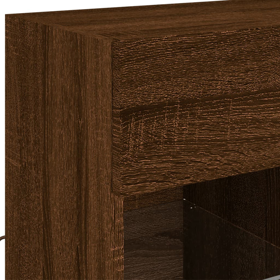 Tv-Wandmeubel Met Led 58,5X30X60,5 Cm Bruineikenkleurig 1 58.5 x 30 x 60.5 cm bruin eikenkleur