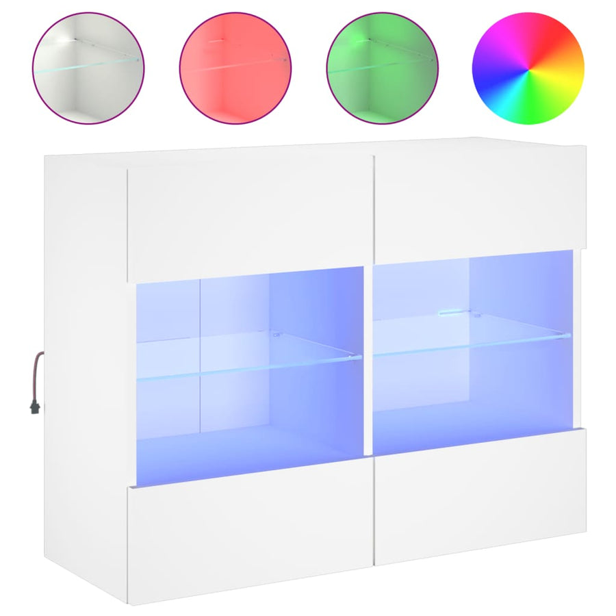 Tv-Wandmeubel Met Led-Verlichting 78,5X30X60,5 Cm 1 78.5 x 30 x 60.5 cm Wit