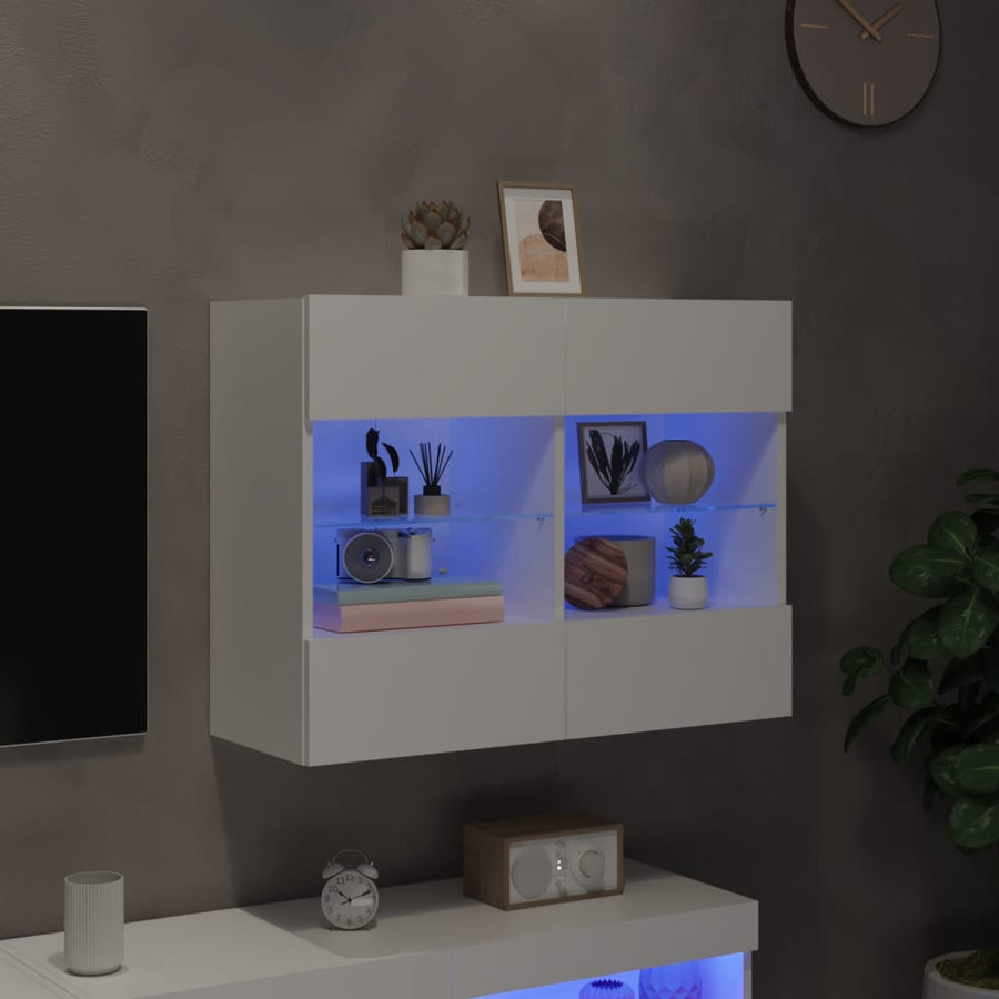 Tv-Wandmeubel Met Led-Verlichting 78,5X30X60,5 Cm 1 78.5 x 30 x 60.5 cm Wit