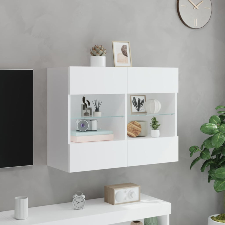 Tv-Wandmeubel Met Led-Verlichting 78,5X30X60,5 Cm 1 78.5 x 30 x 60.5 cm Wit