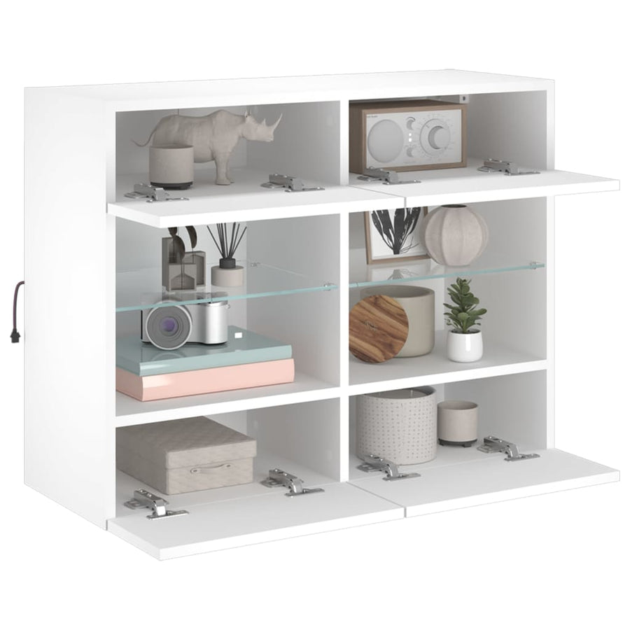 Tv-Wandmeubel Met Led-Verlichting 78,5X30X60,5 Cm 1 78.5 x 30 x 60.5 cm Wit