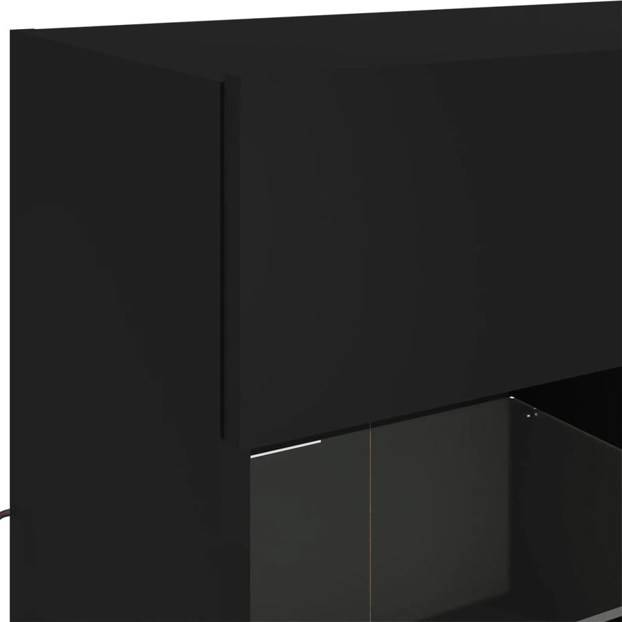 Tv-Wandmeubel Met Led-Verlichting 78,5X30X60,5 Cm 1 78.5 x 30 x 60.5 cm Zwart