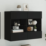 Tv-wandmeubel 78,5x30x60,5 cm zwart LED