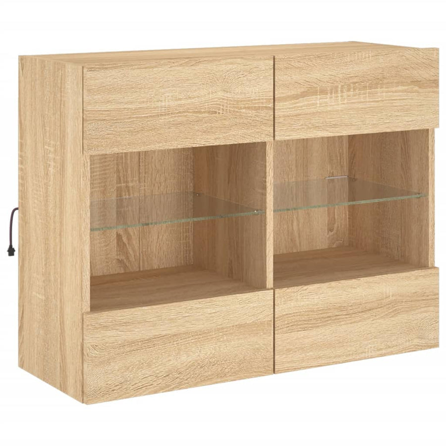 Tv-Wandmeubel Met Led-Verlichting 78,5X30X60,5 Cm 1 78.5 x 30 x 60.5 cm Sonoma eiken
