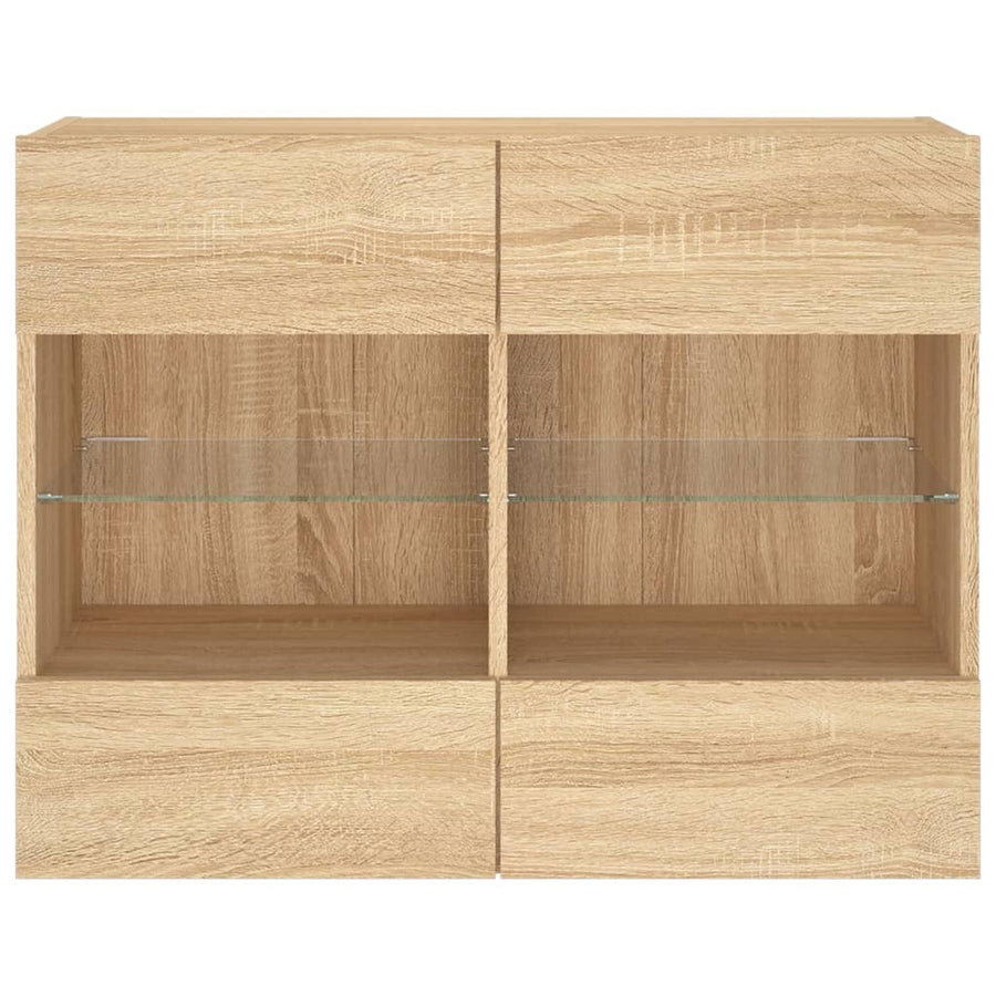 Tv-Wandmeubel Met Led-Verlichting 78,5X30X60,5 Cm 1 78.5 x 30 x 60.5 cm Sonoma eiken