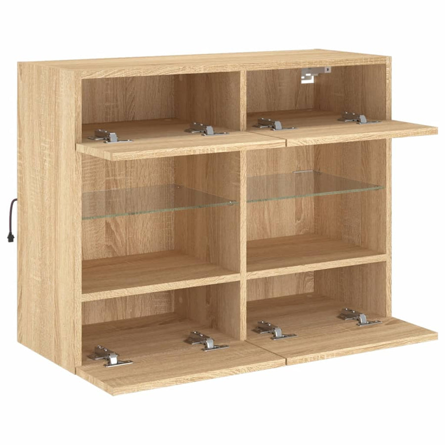 Tv-Wandmeubel Met Led-Verlichting 78,5X30X60,5 Cm 1 78.5 x 30 x 60.5 cm Sonoma eiken