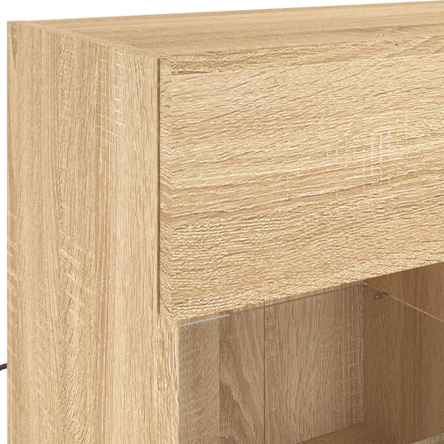 Tv-Wandmeubel Met Led-Verlichting 78,5X30X60,5 Cm 1 78.5 x 30 x 60.5 cm Sonoma eiken