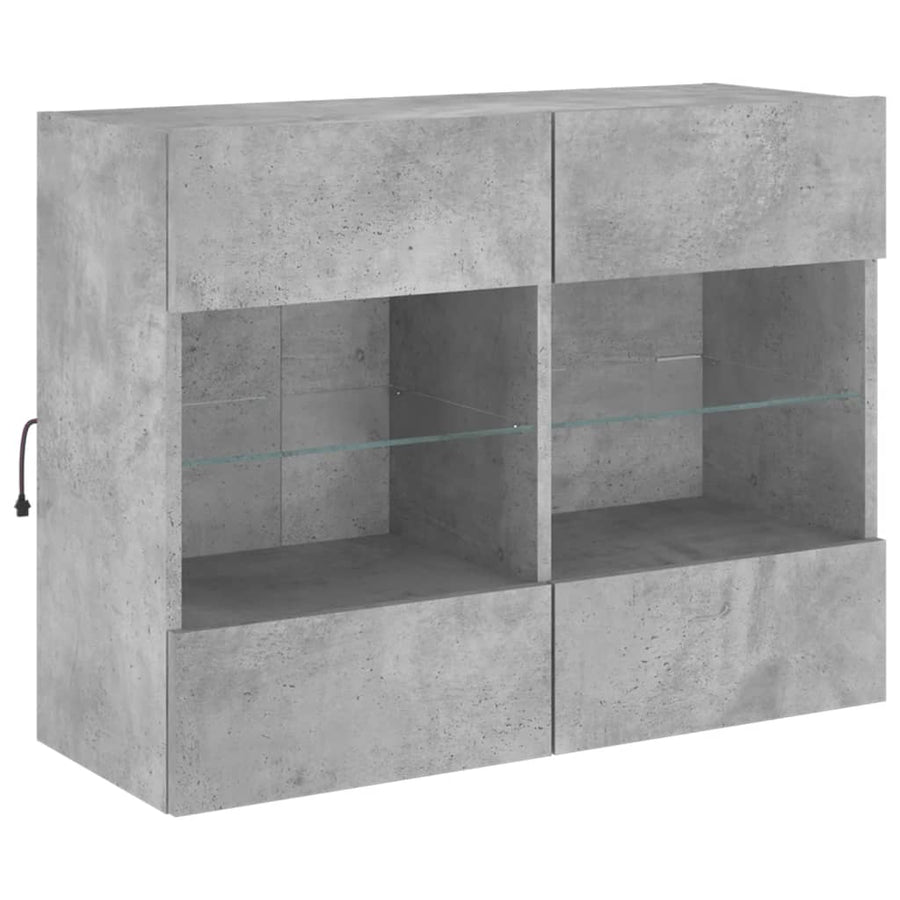 Tv-Wandmeubel Met Led-Verlichting 78,5X30X60,5 Cm 1 78.5 x 30 x 60.5 cm Betongrijs