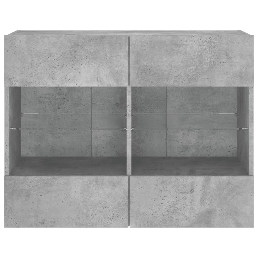 Tv-Wandmeubel Met Led-Verlichting 78,5X30X60,5 Cm 1 78.5 x 30 x 60.5 cm Betongrijs
