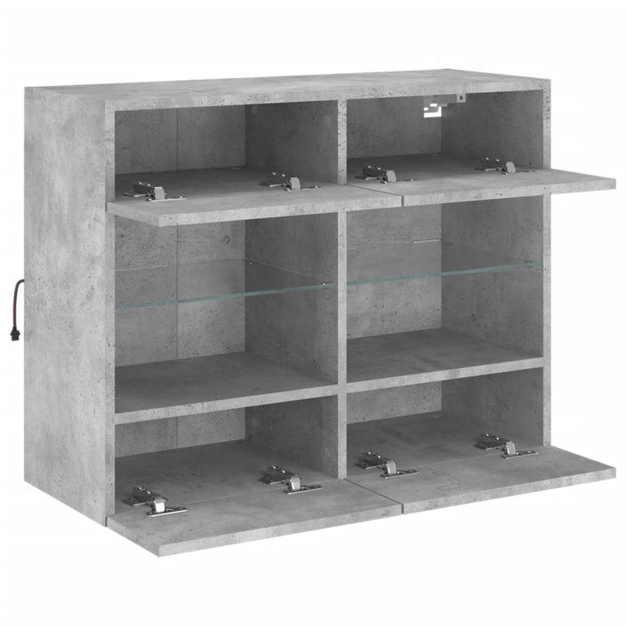 Tv-Wandmeubel Met Led-Verlichting 78,5X30X60,5 Cm 1 78.5 x 30 x 60.5 cm Betongrijs