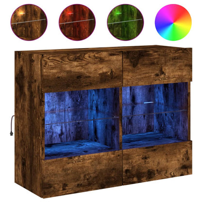 Tv-Wandmeubel Met Led-Verlichting 78,5X30X60,5 Cm 1 78.5 x 30 x 60.5 cm Gerookt eiken