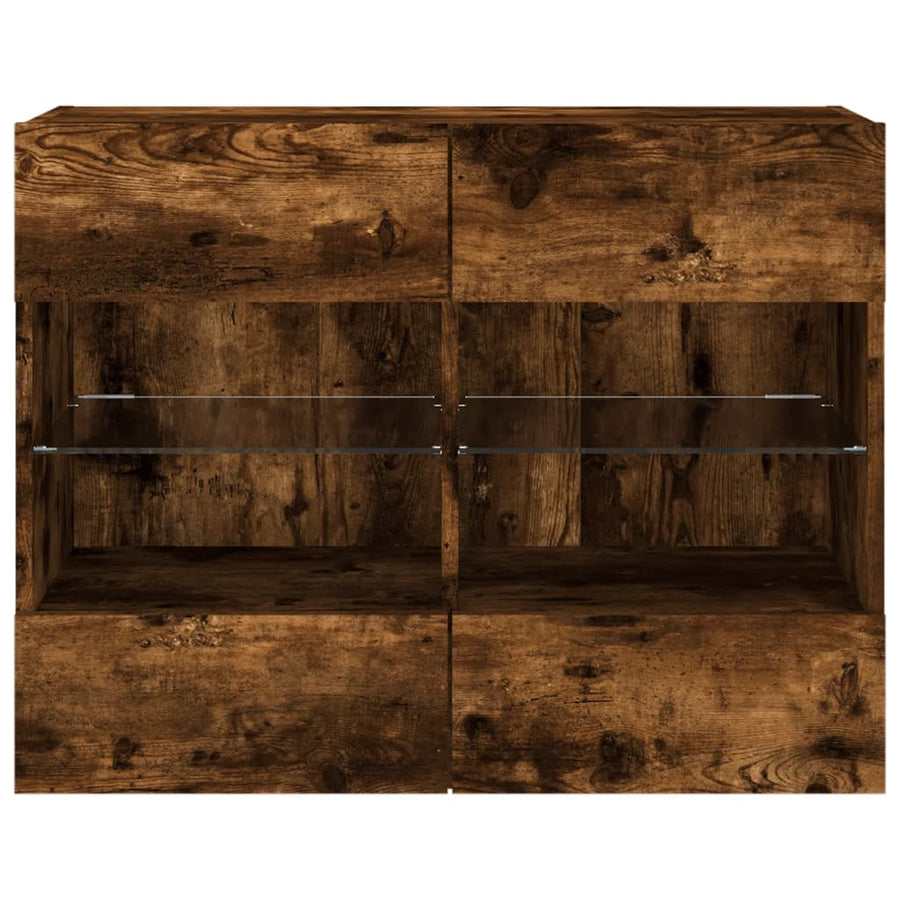Tv-Wandmeubel Met Led-Verlichting 78,5X30X60,5 Cm 1 78.5 x 30 x 60.5 cm Gerookt eiken