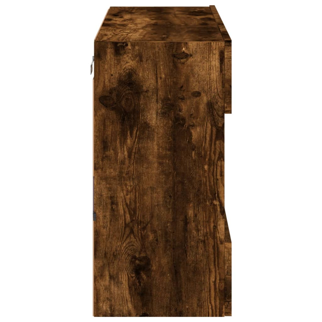 Tv-Wandmeubel Met Led-Verlichting 78,5X30X60,5 Cm 1 78.5 x 30 x 60.5 cm Gerookt eiken
