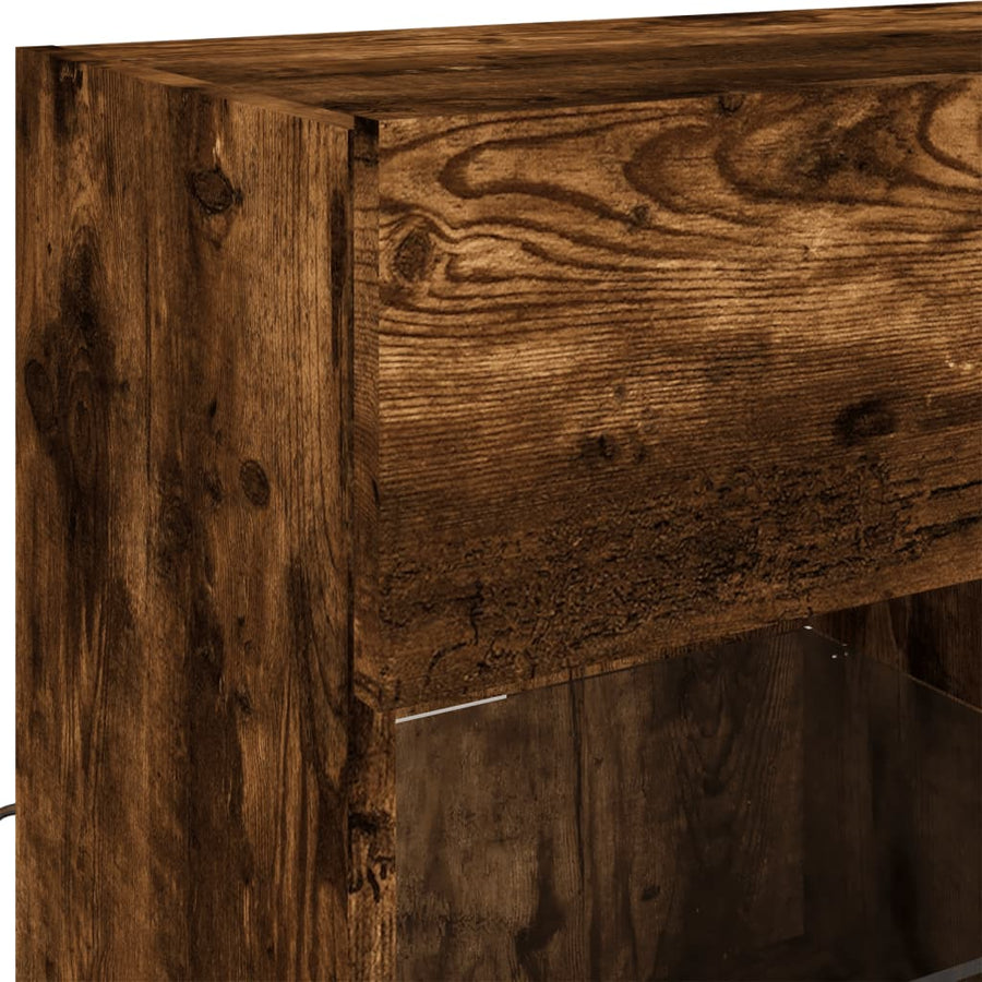 Tv-Wandmeubel Met Led-Verlichting 78,5X30X60,5 Cm 1 78.5 x 30 x 60.5 cm Gerookt eiken