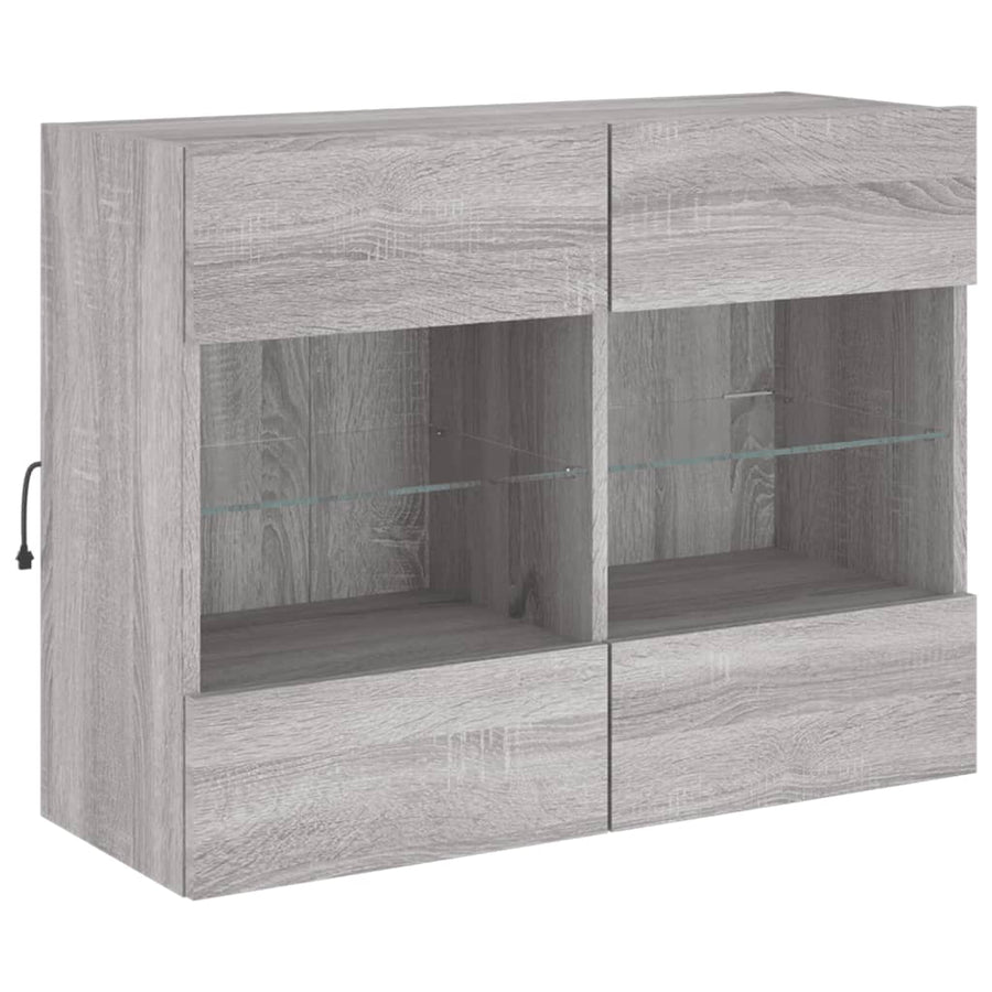 Tv-Wandmeubel Met Led-Verlichting 78,5X30X60,5 Cm 1 78.5 x 30 x 60.5 cm Grijs sonoma