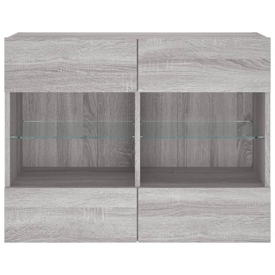 Tv-Wandmeubel Met Led-Verlichting 78,5X30X60,5 Cm 1 78.5 x 30 x 60.5 cm Grijs sonoma
